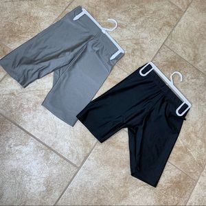 METALLIC SILVER Biker Shorts